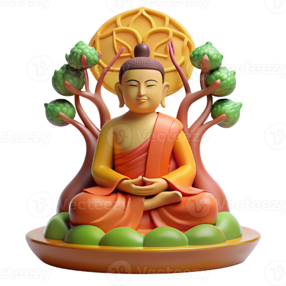 elegant creative A Serene Depiction of Buddha Meditating B premium png