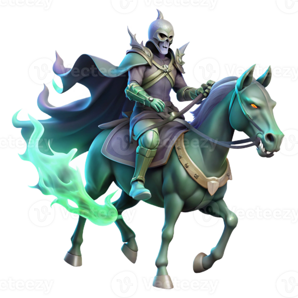 elegant contemporary A Spectral Knight Riding a Skeletal Stee high resolution png