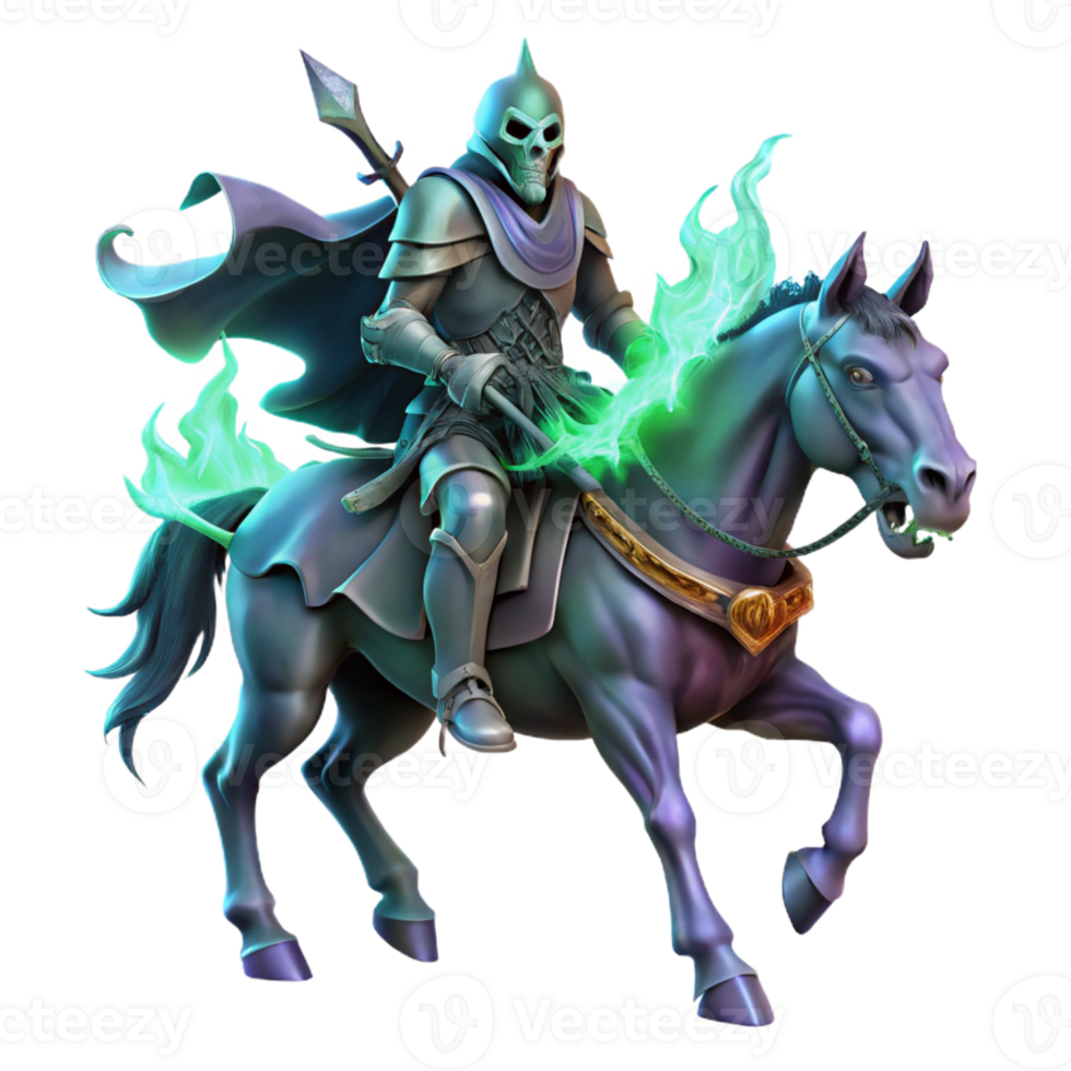 magnificent contemporary A Spectral Knight Riding a Skeletal Stee genuine png
