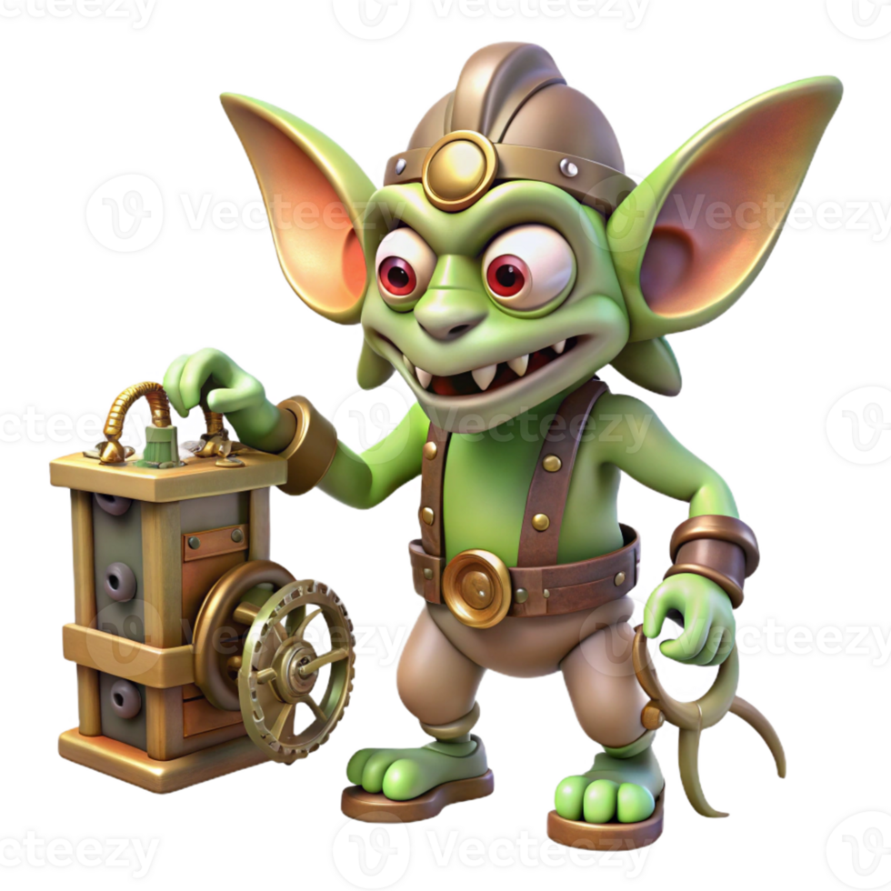 impressive traditional A Mischievous Gremlin Sabotaging a Clock high quality png