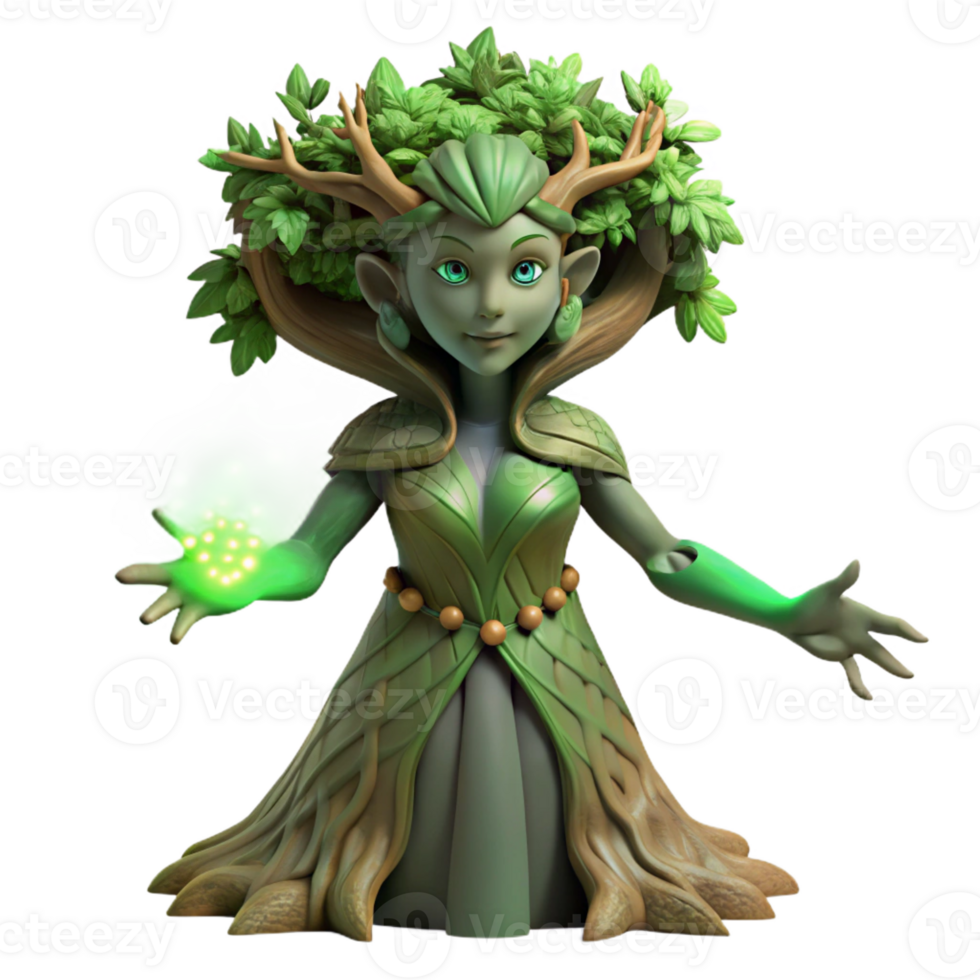 elegant minimalist A Serene Dryad Emerging from an Ancient Oa high resolution png