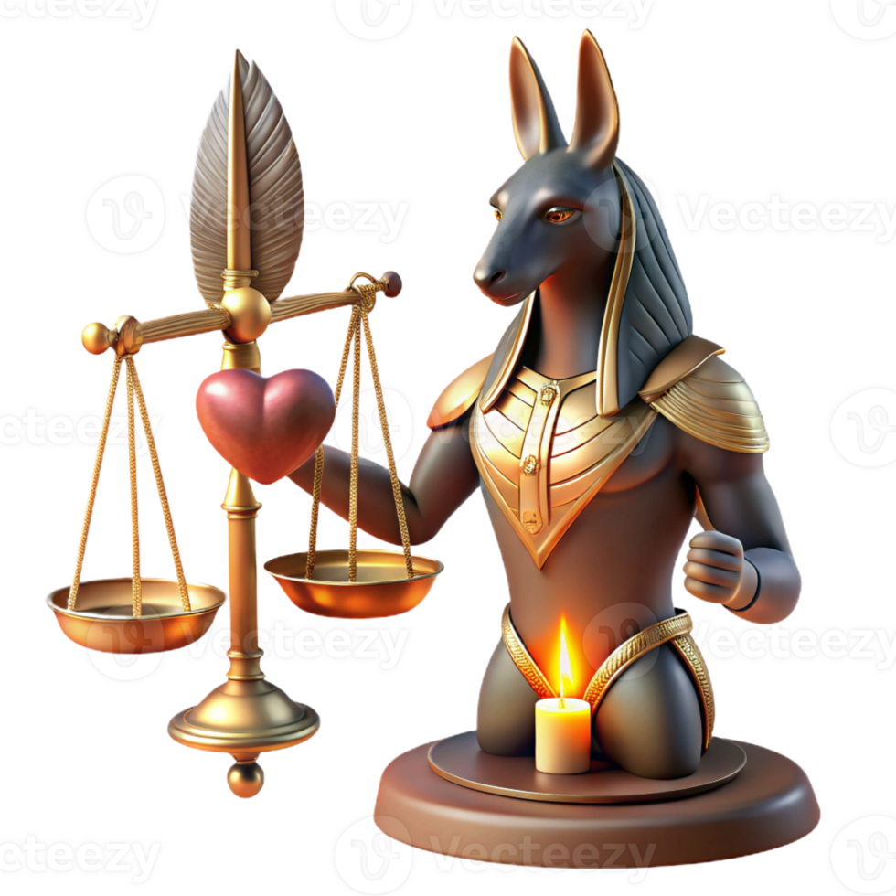magnificent artistic Anubis Weighing a Heart Against a Feathe premium png