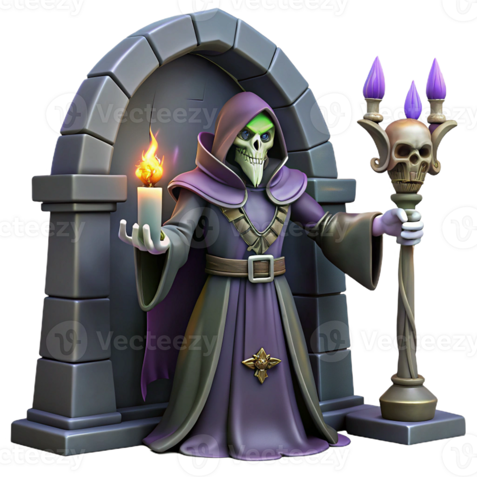 extraordinary creative A Powerful Lich Casting a Spell in a Creep genuine png