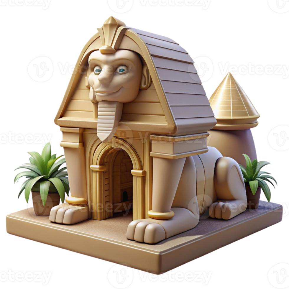 elegant classic A Mysterious Sphinx Guarding a Hidden Tem premium png