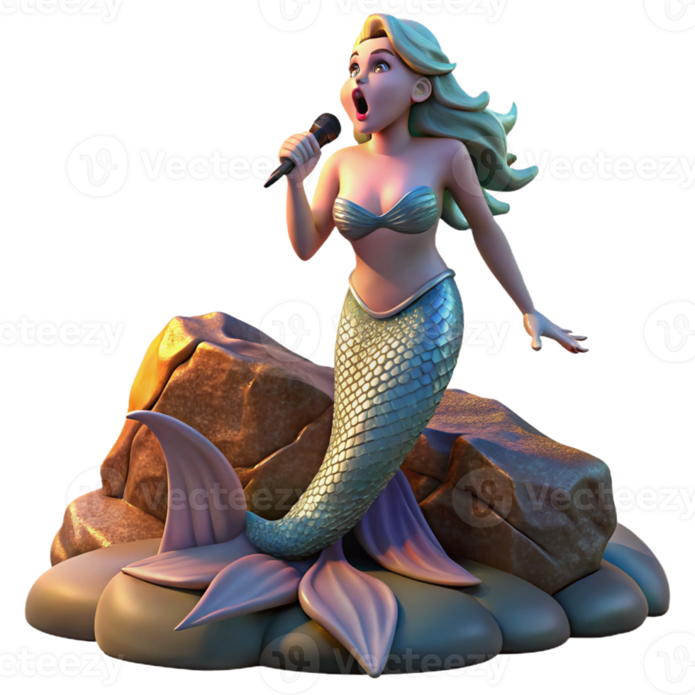 beautiful contemporary A Siren Singing on a Rocky Shor authentic png