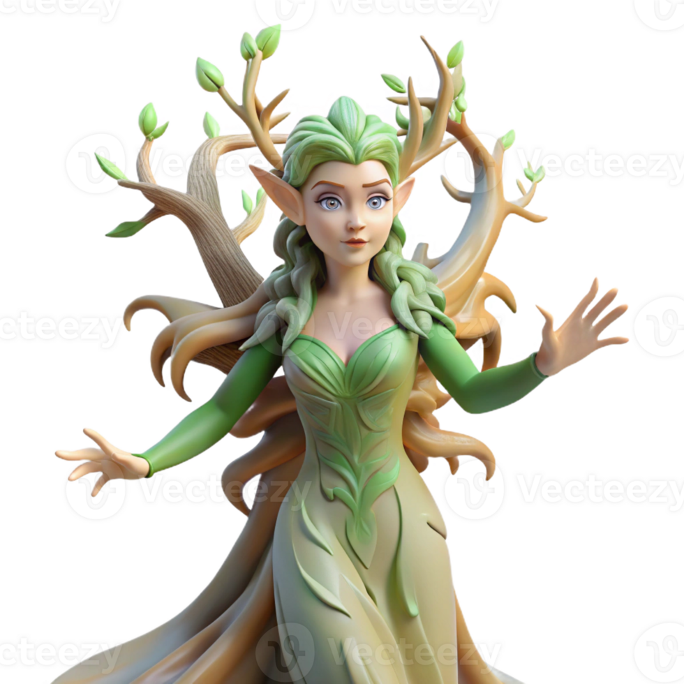 impressive abstract A Graceful Dryad Emerging from a Tree Tru professional png