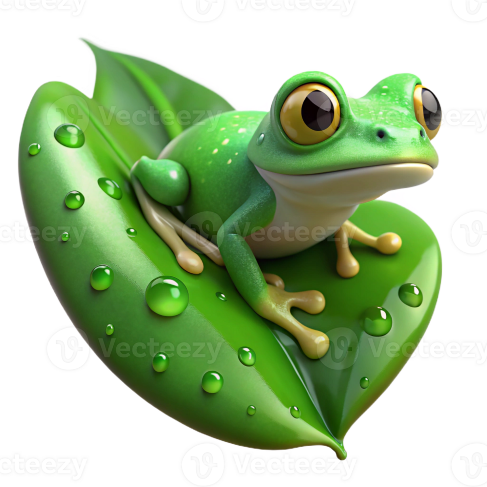magnificent modern A Tiny Green Tree Frog Clinging to a Dewy premium png