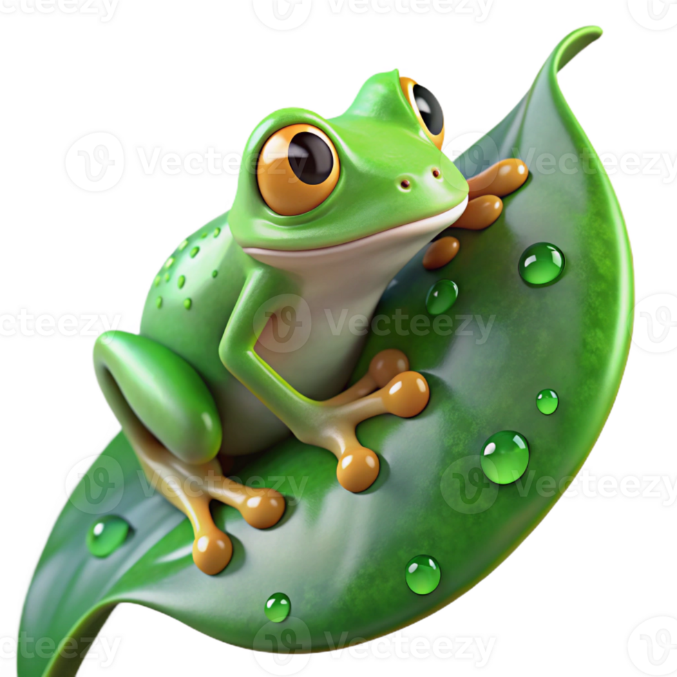 stunning abstract A Tiny Green Tree Frog Clinging to a Dewy professional png