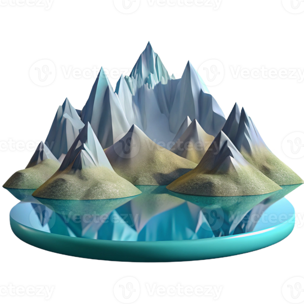 vibrant minimalist A Crystal Clear Mountain Lake Reflecting Th premium png