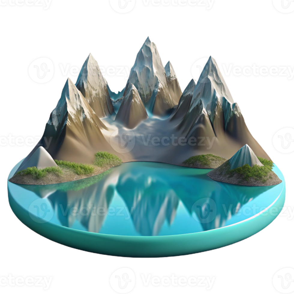 vibrant rustic A Crystal Clear Mountain Lake Reflecting Th professional png