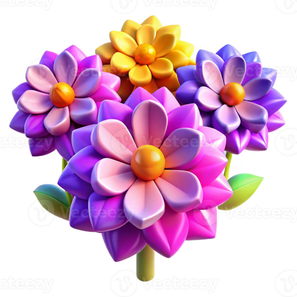 wonderful vintage A Field of Vibrant Geometric Flowers Ren exclusive png