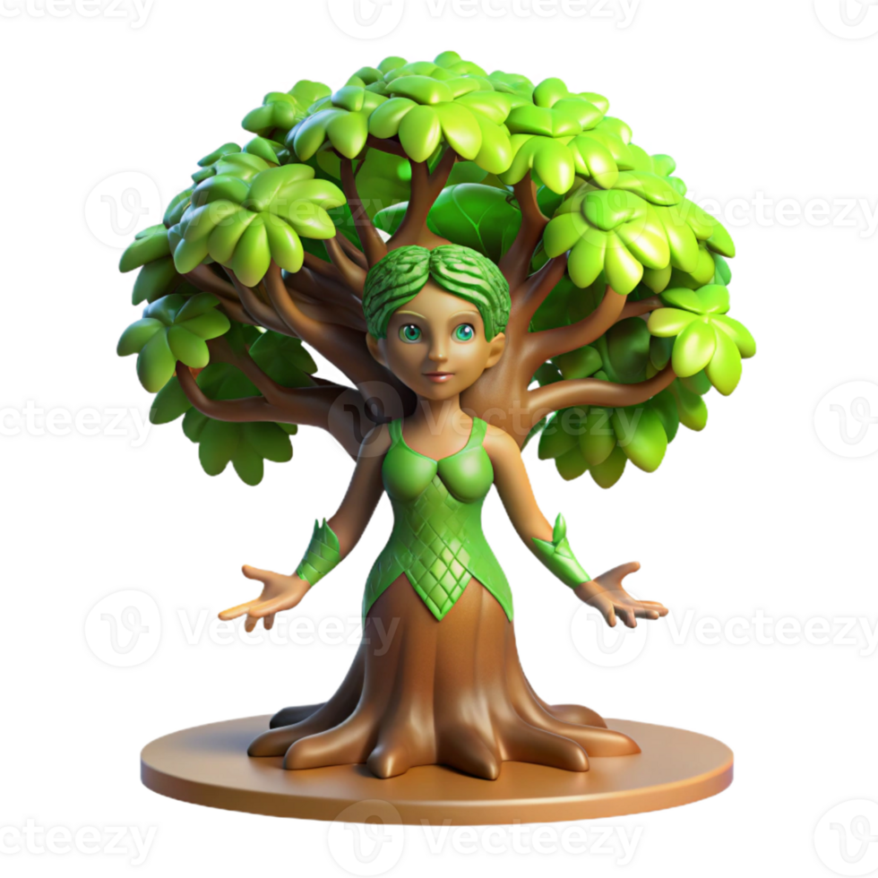 dramatic vintage A Lone Willowy Dryad Emerging from a Gna authentic png