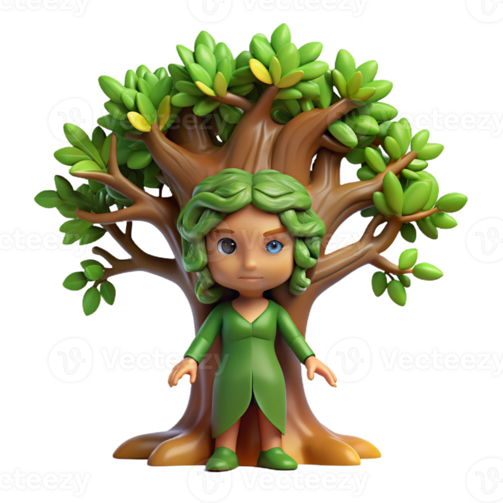 extraordinary minimalist A Lone Willowy Dryad Emerging from a Gna exclusive png