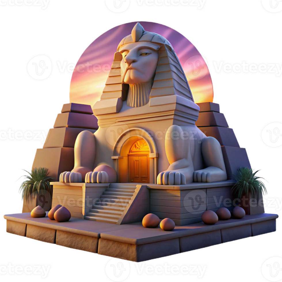 impressive artistic A Majestic Sphinx Guarding a Hidden Temple png