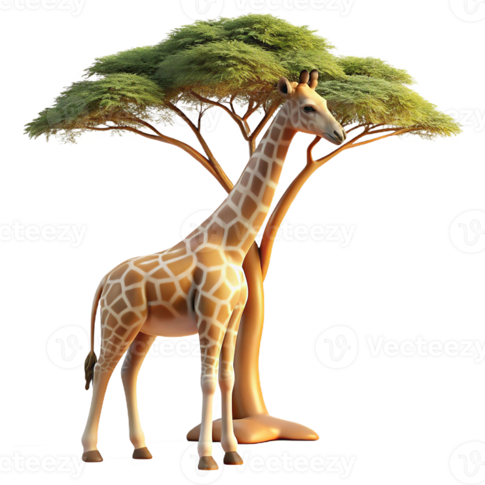 impressive abstract A Graceful Giraffe Reaching for Leaves On high resolution png