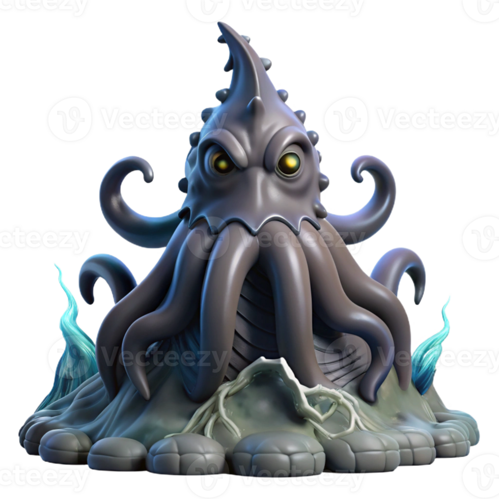 impressive modern A Colossal Kraken Rising from the Ocean original png