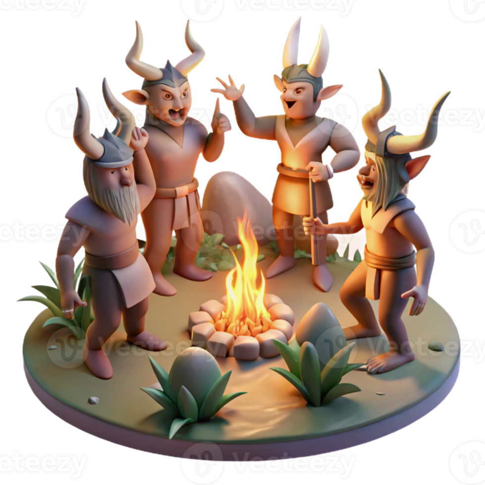 dramatic traditional A Group of Satyrs Celebrating in a Forest exclusive png