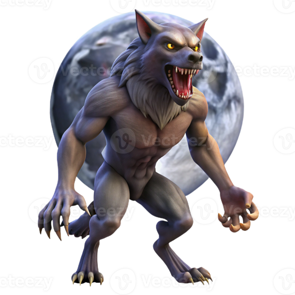 vibrant creative A Fearsome Werewolf Howling at the Full M exclusive png