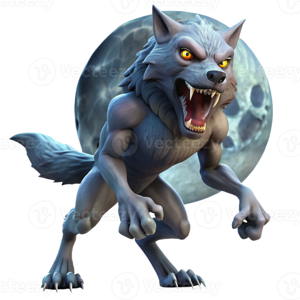 impressive abstract A Fearsome Werewolf Howling at the Full M genuine png