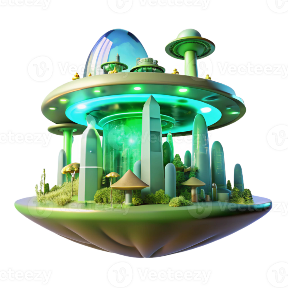 serene abstract A Futuristic City Built Inside a Giant B genuine png