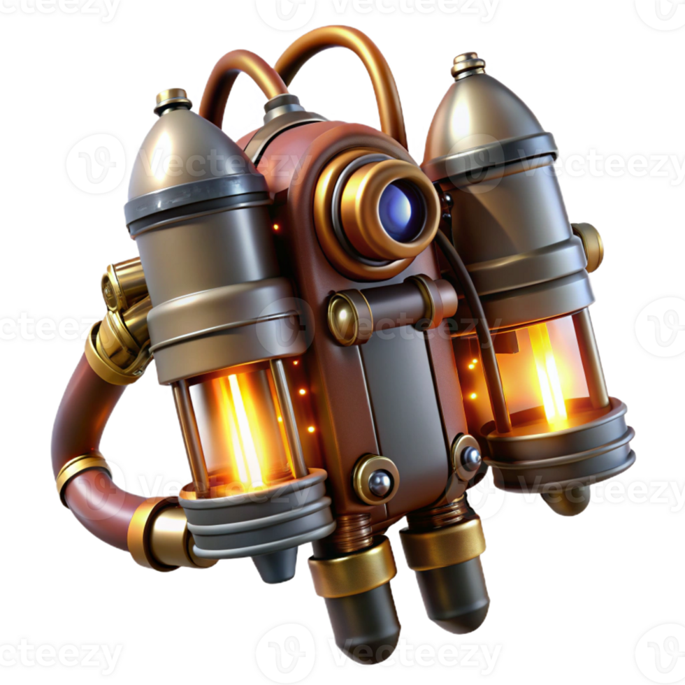 dramatic traditional A Steampunk Jetpack with Intricate Coppe png