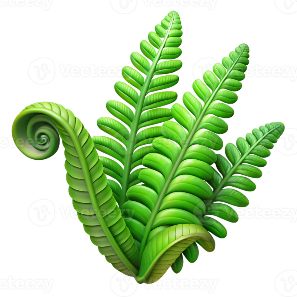 impressive artistic A Lush Green Fern Unfurling in a Rainfore genuine png