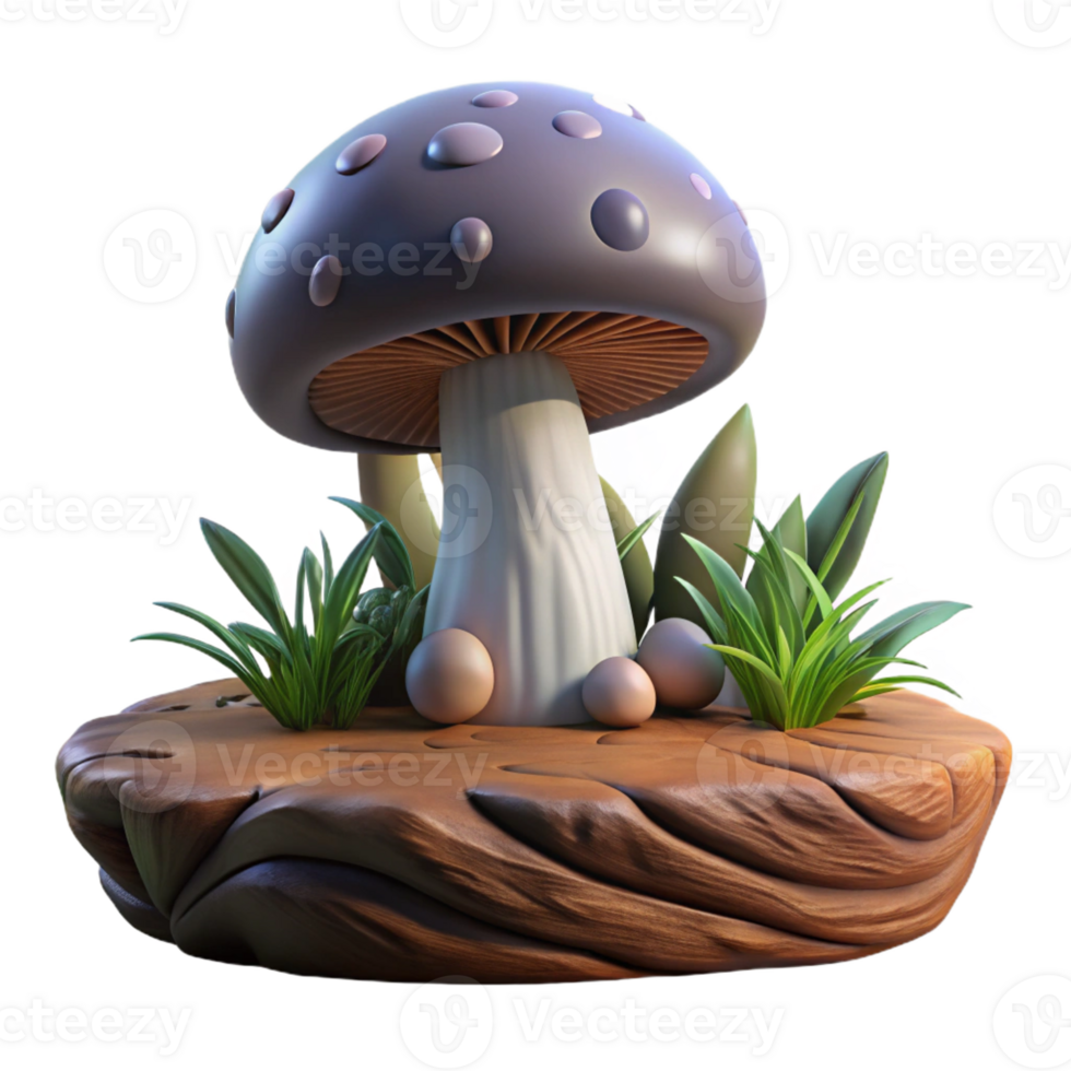 wonderful creative A Mushroom Growing on a Fallen Log Dark high resolution png