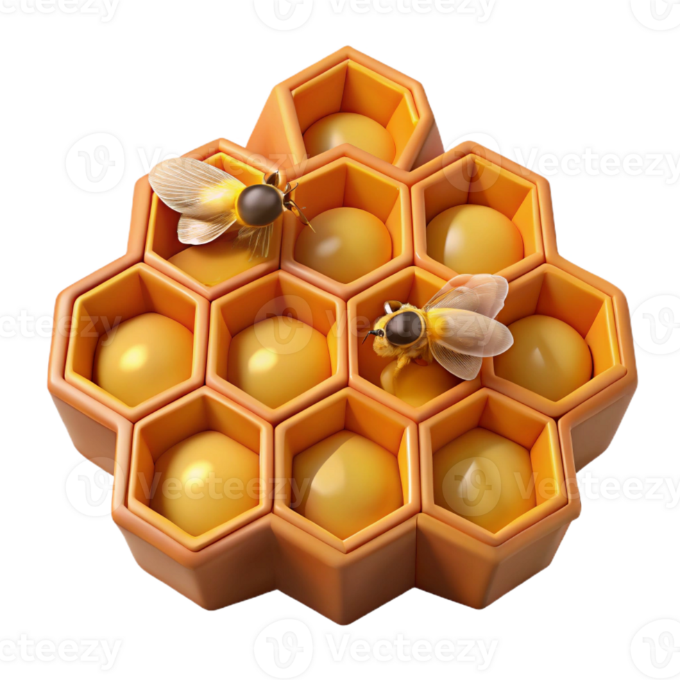 extraordinary vintage A Honeycomb with Bees Close Up Detailed high resolution png