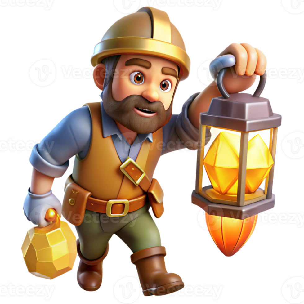 impressive modern A Brave Dwarf Miner Discovering a Vein O authentic png