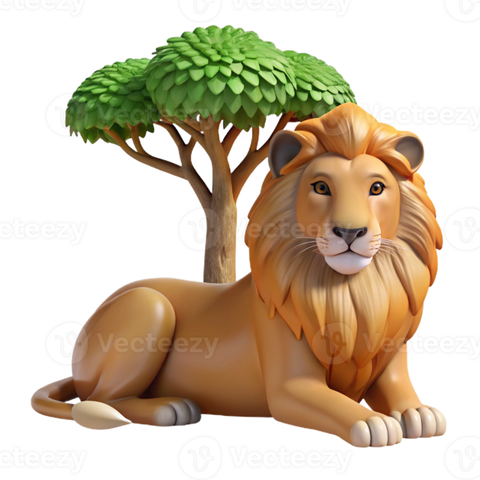 beautiful traditional A Regal Lion Pride Resting Beneath the S png