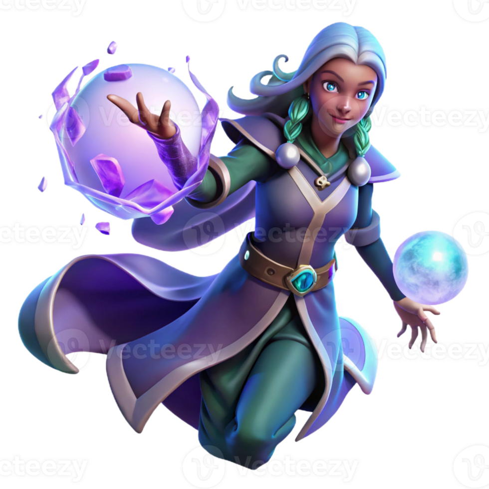 serene vintage A Powerful Sorceress Levitating a Crystal exclusive png