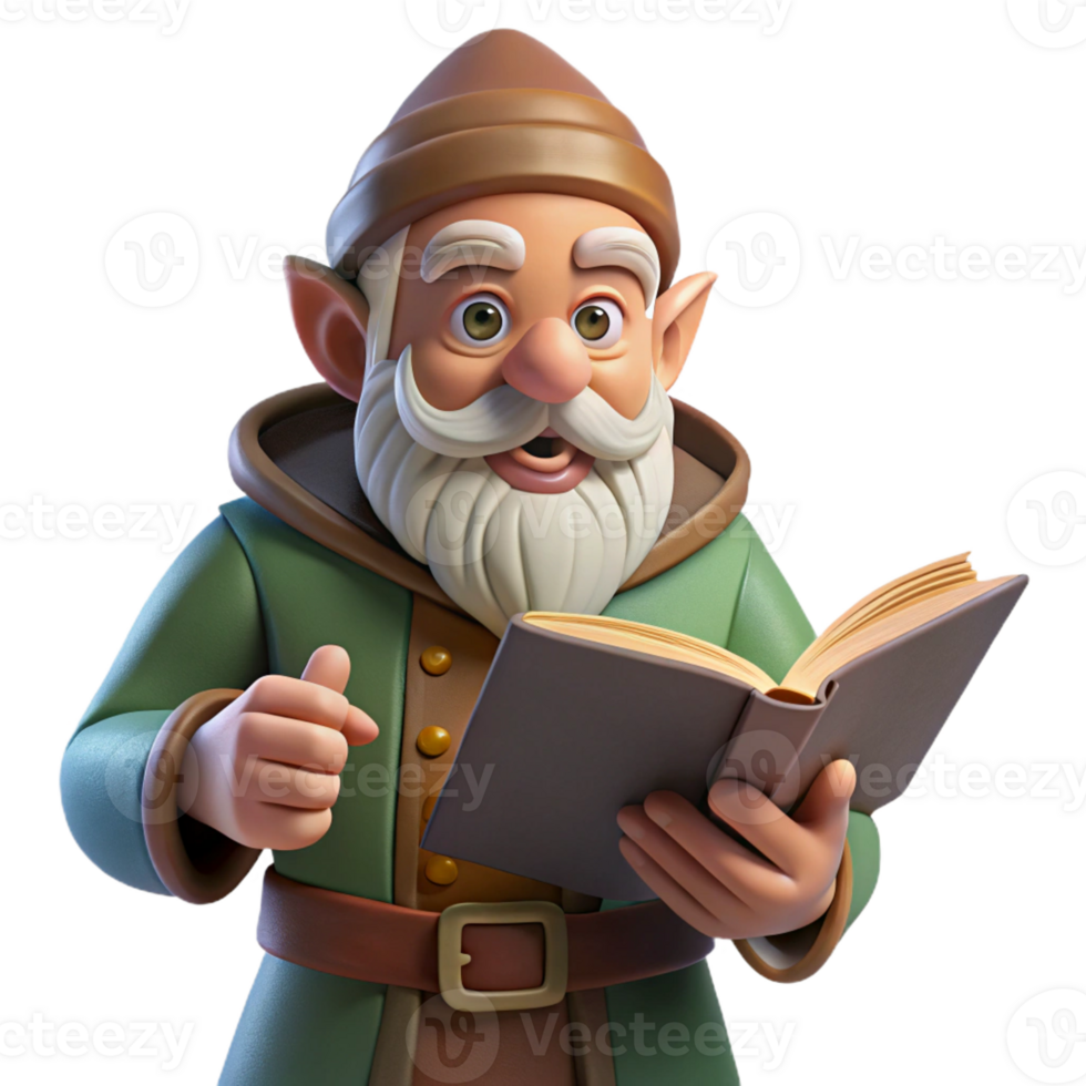 magnificent classic A Wise Old Gnome Studying a Ancient Tome I original png