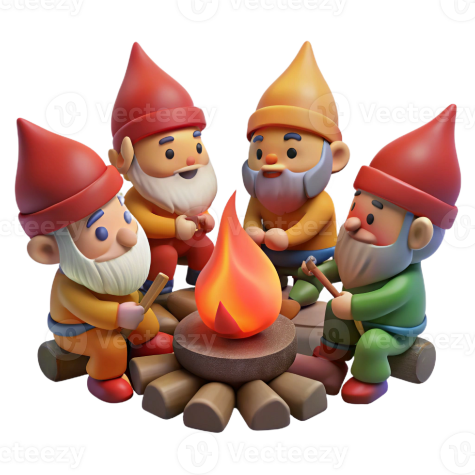 stunning traditional A Group of Gnomes Gathered Around a Camp exclusive png