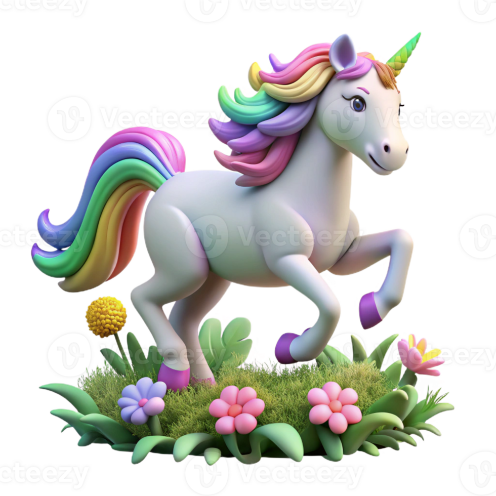 magnificent classic A Mystical Unicorn with a Rainbow Mane Ga original png