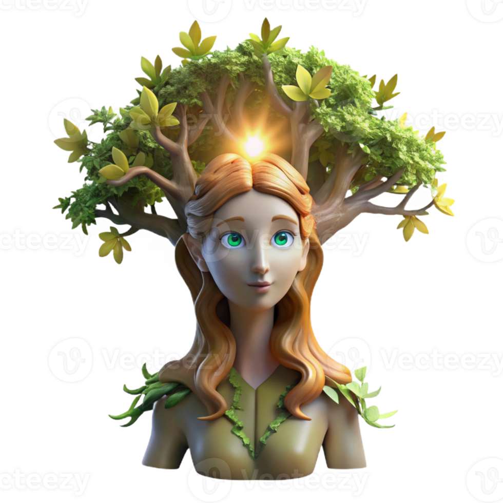wonderful artistic A Serene Dryad Emerges from an Ancient Oa png