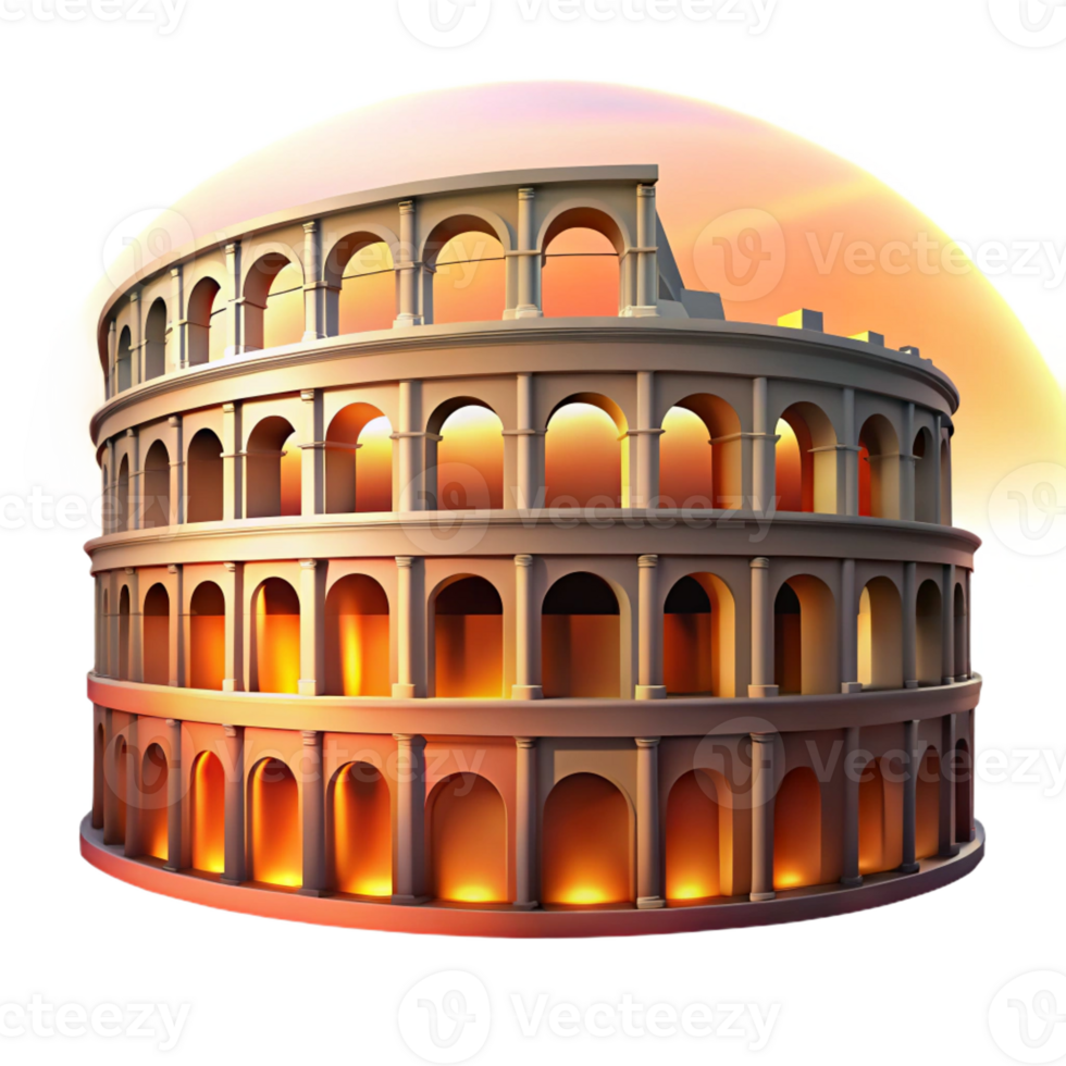 impressive modern A Roman Colosseum Dramatic Sunset Light authentic png