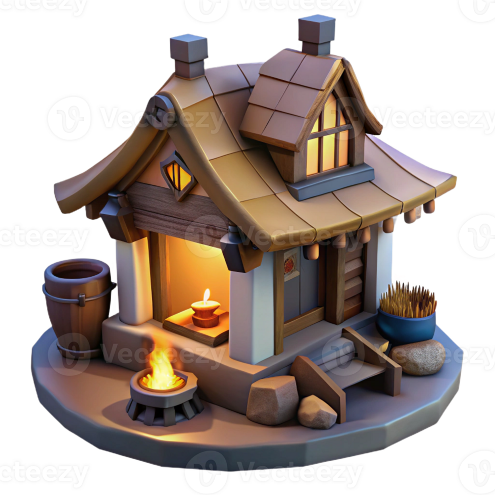 magnificent modern A Medieval Tavern with a Thatched Roof Wa original png