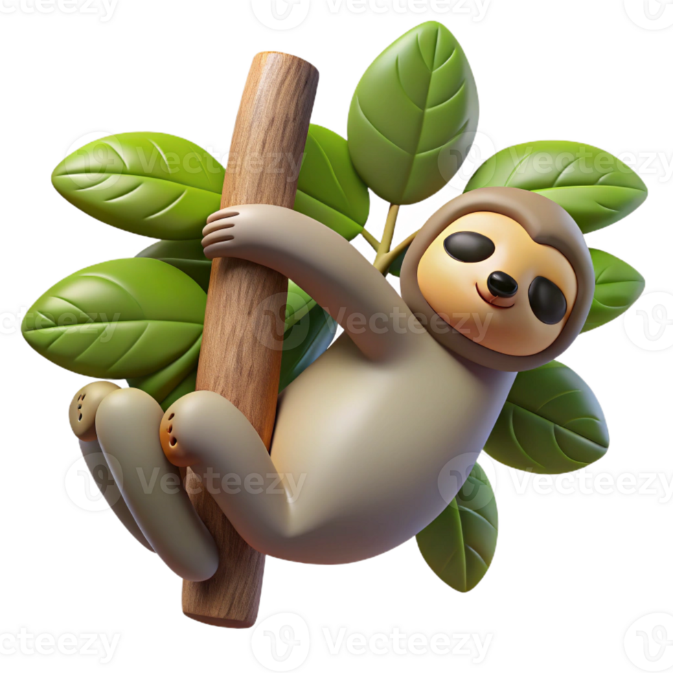 wonderful rustic A Sleeping Sloth Hanging Upside Down From original png