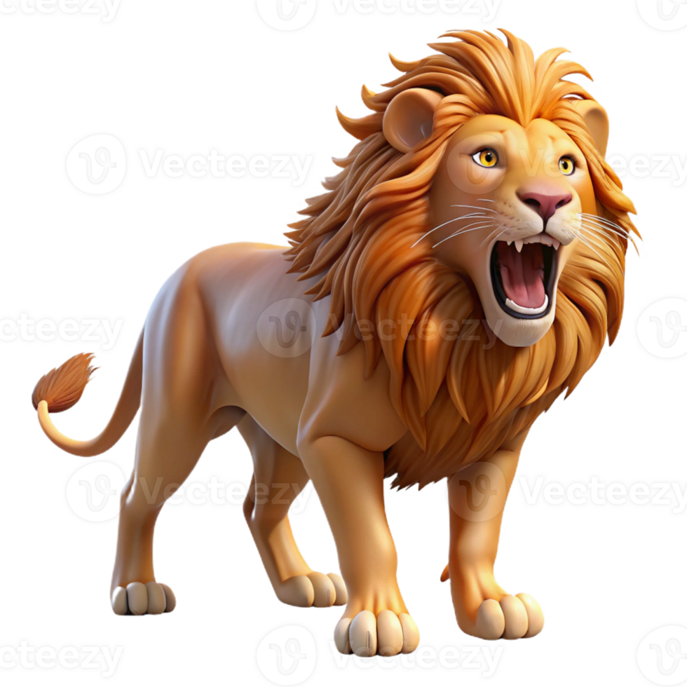 beautiful modern A Majestic Lion Roaring in the African S detailed png
