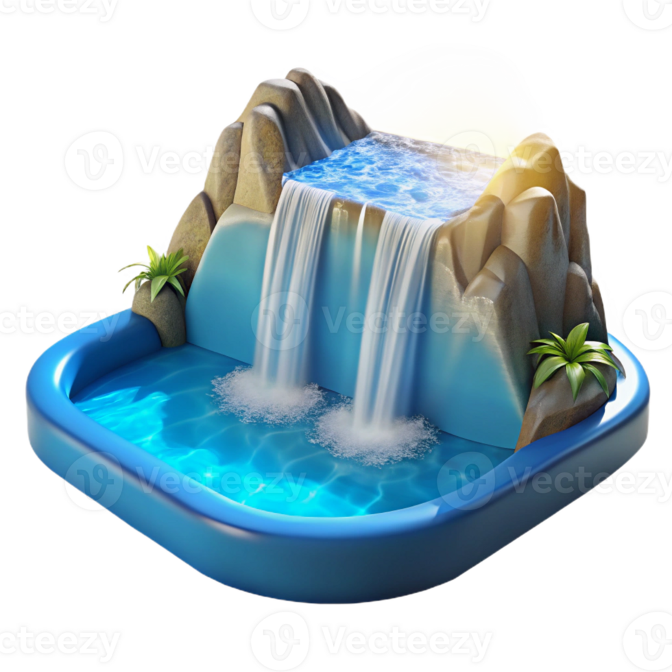 vibrant artistic A Cascading Waterfall Plunging Into a Crys detailed png