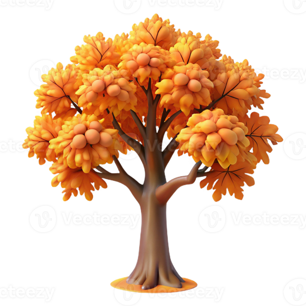 magnificent classic A Majestic Oak Tree in Autumn Vibrant Fo high quality png