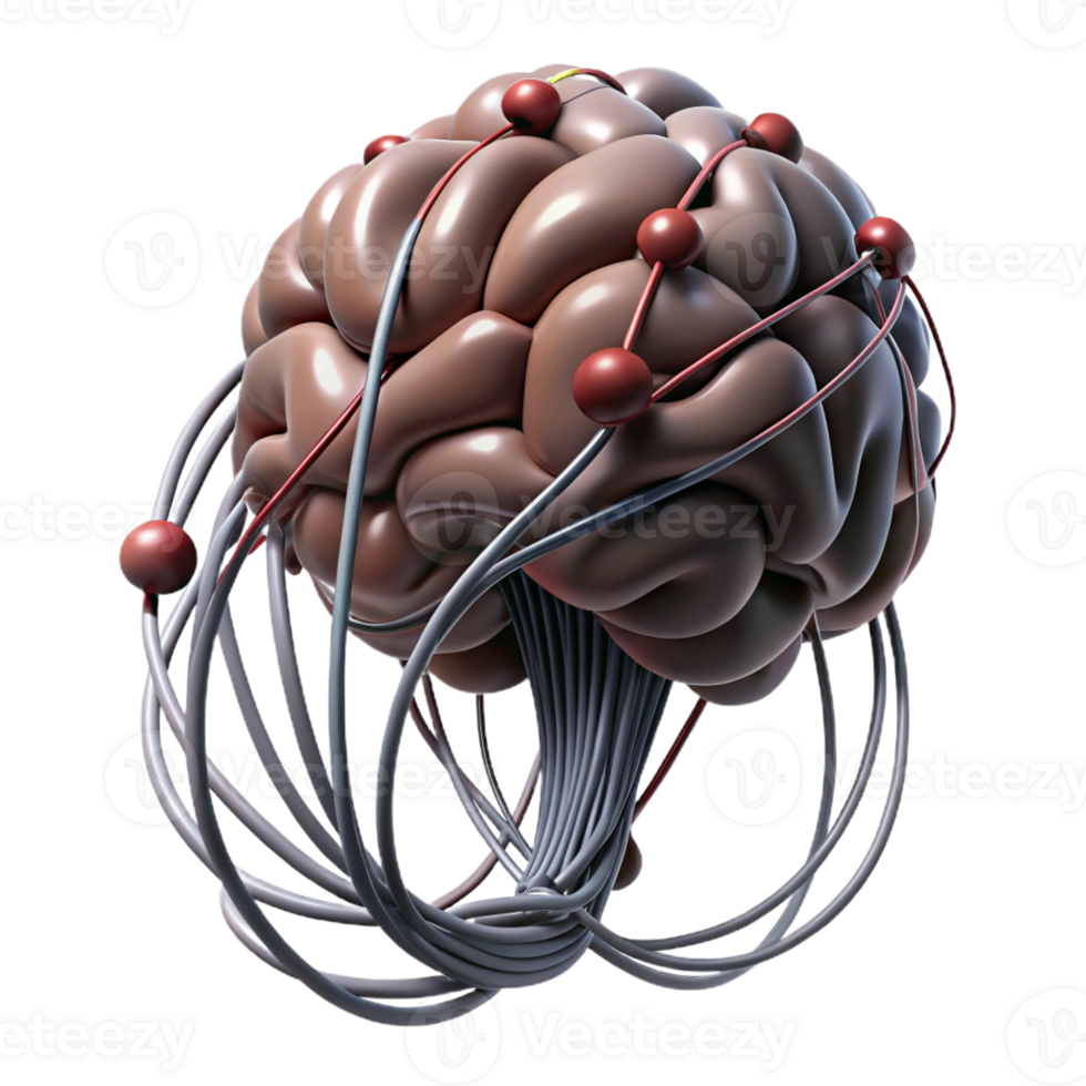 elegant creative A Human Brain Connected to a Vast Network premium png