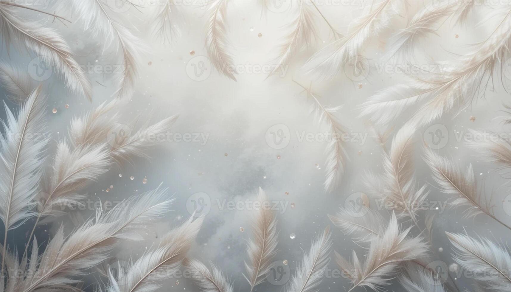 A delicate feather pattern with soft neutral tones, airy texture photo