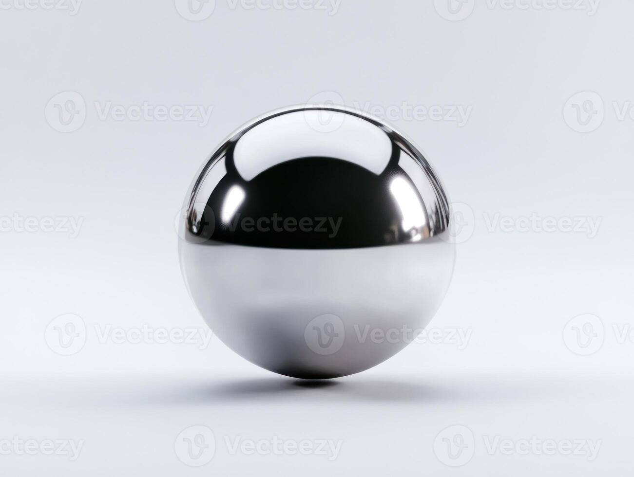 Luxurious silver metallic sphere on minimalist background for modern design photo