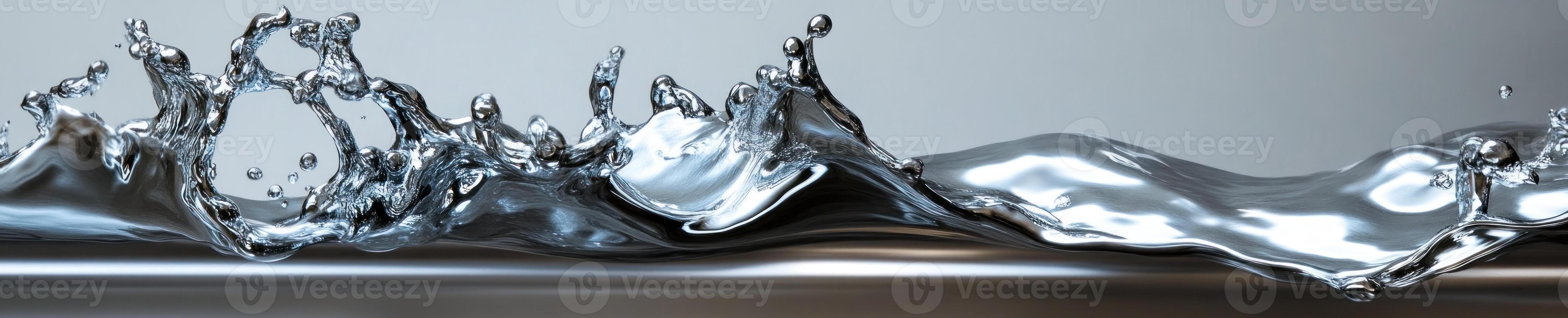 Chrome liquid splash dynamics for creative design concepts and backgrounds photo