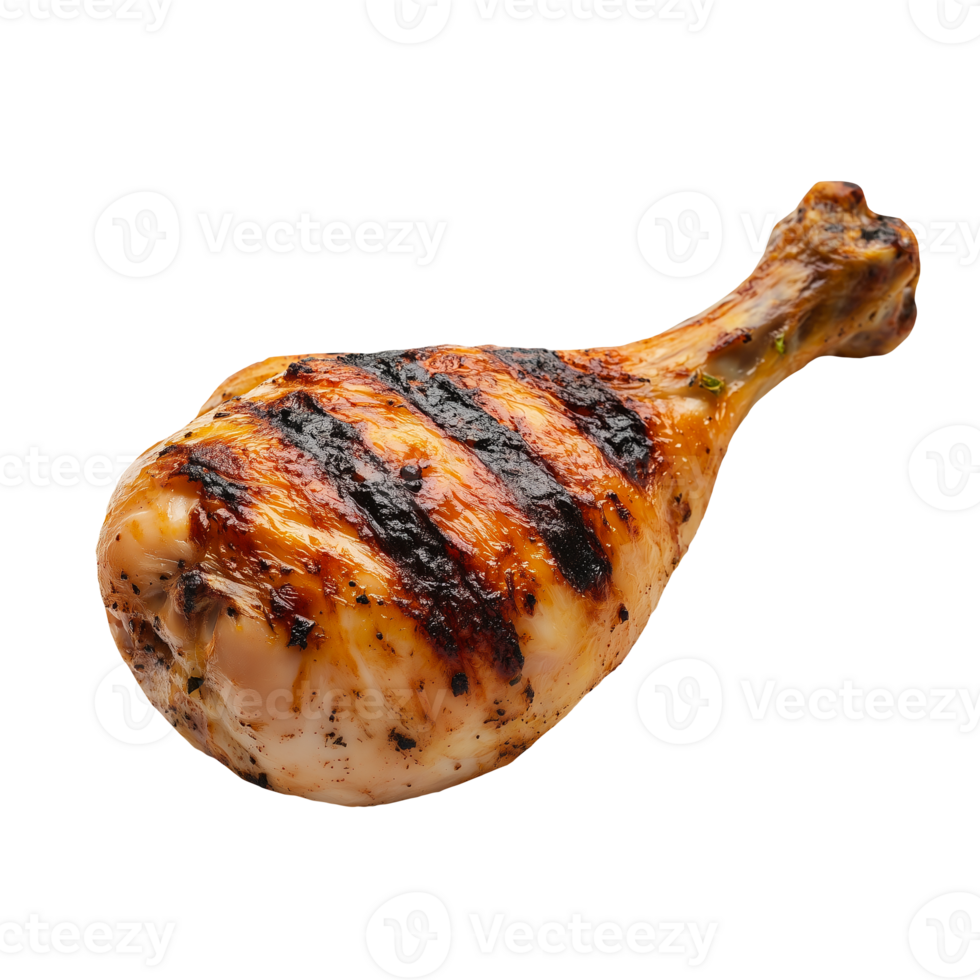 Grilled chicken leg on transparent background cut out design element png