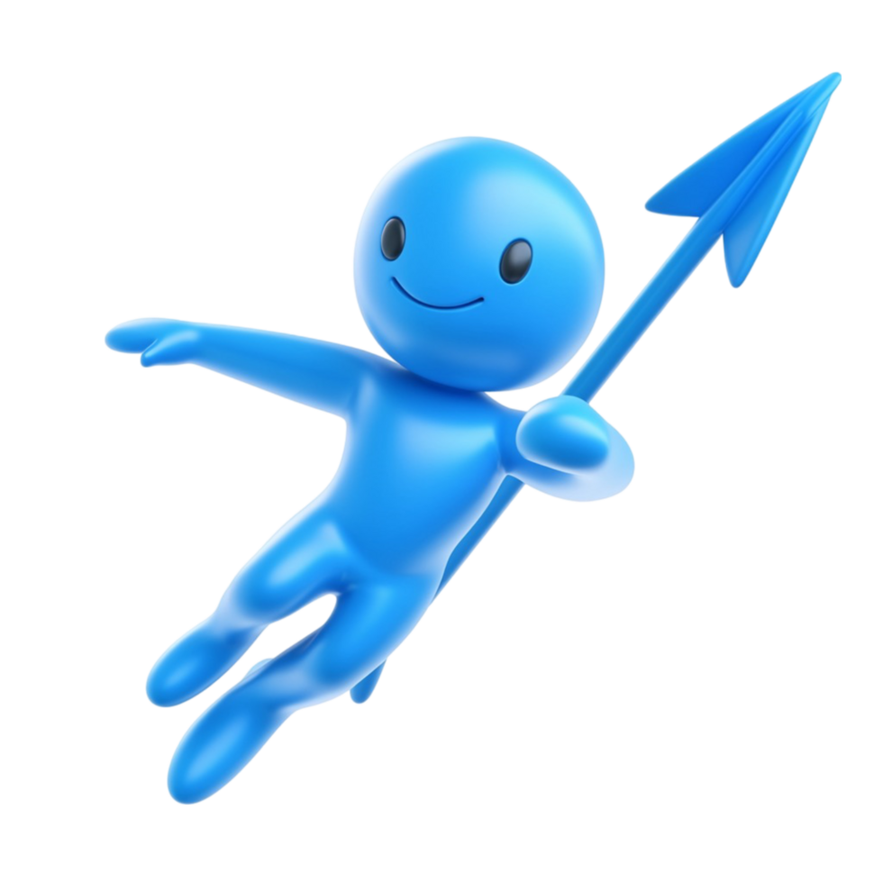 blue arrow man with arrow png