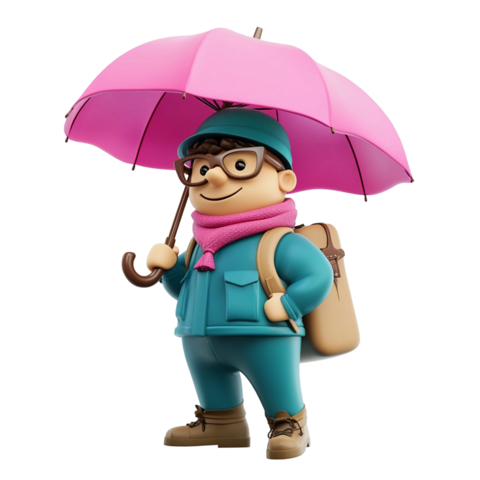 a cartoon character holding an umbrella png
