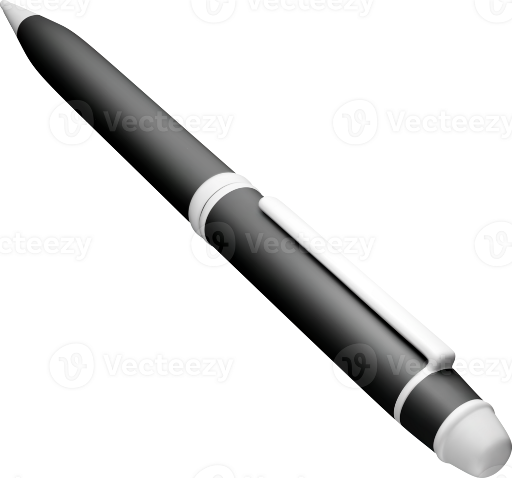 3D detailed classic ballpoint pen symbol png