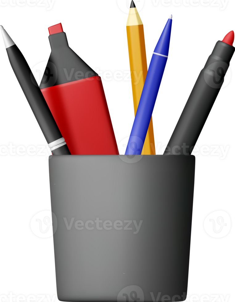 3D pens, pencil in holder icon png
